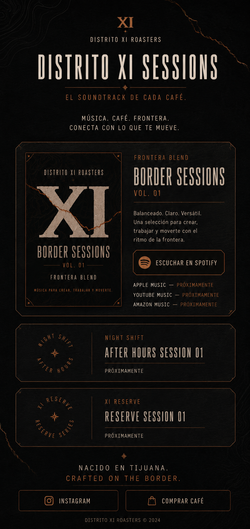 Distrito XI Sessions. El soundtrack de cada café. Frontera Blend Border Sessions Vol. 01.